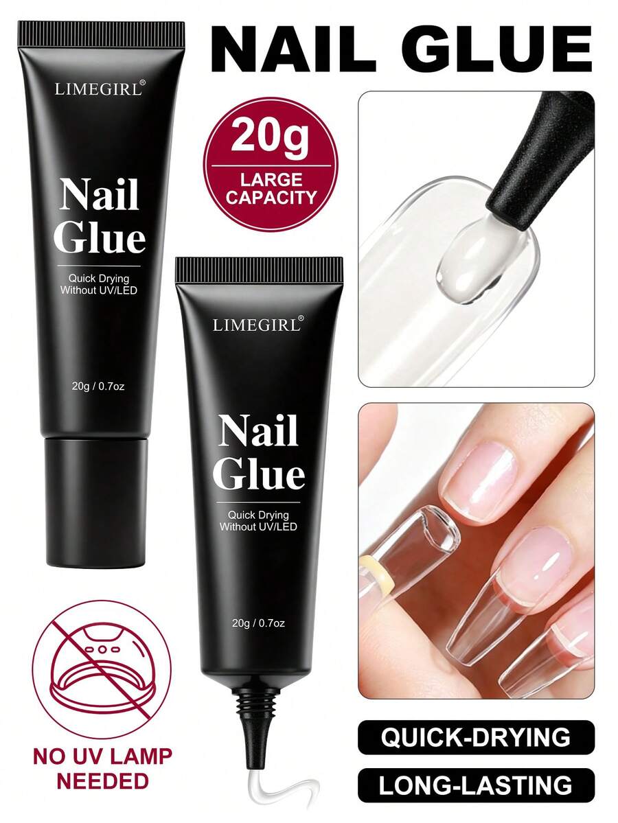 LIMEGIRL Quick-Dry Semi-Solid Gel Nail Glue 20g, Super Strong Adhesion, No UV Lamp Required, Long-Lasting, Suitable For Press-On Nails And Acrylic False Nails - 20g - View 1
