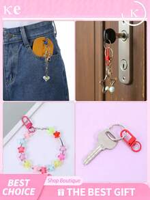 100/50/20/1pc Vibrant Metal Keychain Hooks With Swivel Clasp And Heavy Duty Lobster Claw, Suitable For DIY Jewelry And Bag Accessories - Mixed Colors - View 3