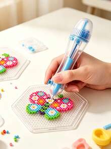 Perler Bead Pen With 2.6mm Tip And Automatic Mechanism, Perfect For 3D Pixel Bead Projects. Ergonomic Handle Design, Practical Tool For Making DIY Pens And Various Creative Crafts. - Multicolor - View 4