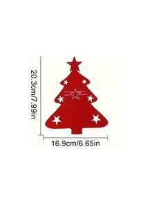 12pcs/1pc Christmas Tree Shaped Felt Placemats - Tableware Holder And Tabletop Decor, Suitable For Christmas Party, Birthday Party, Wedding, Theme Party, Holiday Celebration, Vintage Style Party And Home Decor - One Size Fits All - View 3