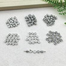 60g Alloy Antique Silvery Flower Shaped Spacer Beads Jewelry Making DIY Pendant Various Design Charms For Jewelry Making Bracelets Necklace - Ancient Silver - View 3