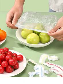 200/100/50/10pcs Stretchable Kitchen Food Wrap, Transparent Food Covers, Dust-Proof Food Lids, Kitchen Storage Accessories, Wardrobe Dust Covers, Refrigerator Storage Accessories, Kitchen Essential Tools, Gift - View 13