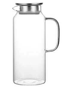 1件 2L/68oz 方形玻璃水壺附蓋與手把，適用冰箱、冰茶與咖啡壺飲料分裝，耐熱硼矽玻璃，適用熱飲、冷飲與牛奶壺 - 彩色 - 查看 6