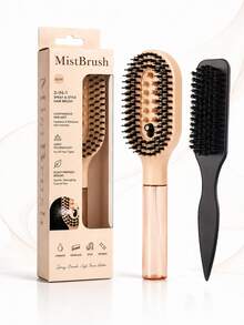 Spray Hair Brush Set With Detail Styling Tools, Curved Paddle Hair Comb With Press Spray Button, Flexible Bristles And Rounded Tip Design, Suitable For Curly, Wavy, Thick, Wet Or Dry Hair, For Women's Daily Styling And Travel Use - Multicolor - View 12