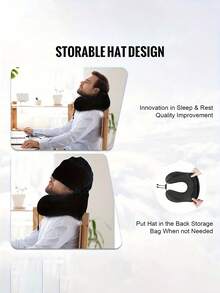 2/1pc Adjustable U-Shaped Travel Neck Pillow With Hood - Ergonomic Design, Soft Polyester Fabric, Washable, Multiple Colors Available, Suitable For Car, Airplane, Office And Outdoor Use - Comfortable Fit, Perfect For Travel And Relaxation - Multicolor - View 2