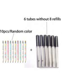 5/10pcs Random Color 2B Mechanical Pencil 2.0mm Thick Refillable Press-Type Pencil For Continuous Writing, Replaceable, Back To School - Multicolor - View 3
