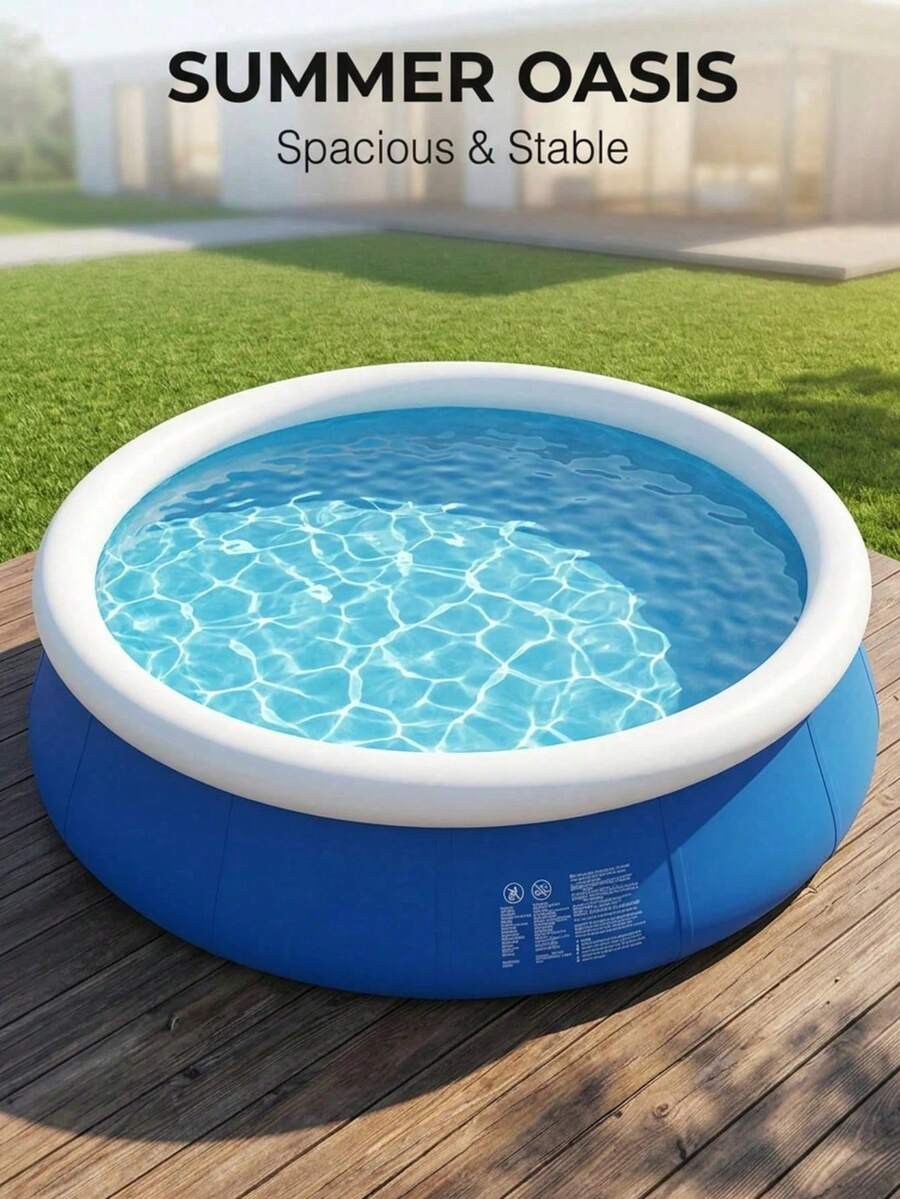 1pc Extra Large Thickened Adult Inflatable Swimming Pool, Portable Easy To Install Above Ground Pool, Suitable For Backyard, Patio, Garden, Yard, Summer Outdoor Water Play, Home Family Water Pool, Pool Party, Cooling Relaxation And Outdoor Entertainment