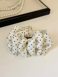 1pc Vintage Polka Dot Banana Hair Clip With Elegant Satin Bow, Women's Fashion Hair Accessory - Multicolor - View 8