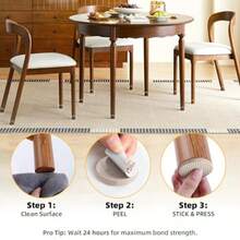 60PCS Upgraded Felt Furniture Pads 1", Thickened Furniture Pads For Chair Legs, Floor Protectors For Hardwood Floors, Protecting From Nicks, Dents And Scratches Round - Beige - View 5