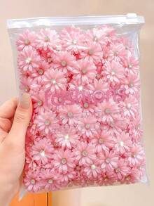 20/10pcs/Set Soft Pink Chiffon 3D Flower Hair Clips, Flower Design With Rhinestone Embellishments, Gentle Sweet Cute, Minimalist Fashion Hair Accessories - Suitable For Girls And Teenagers, Daily School, Vacation, - Multicolor - View 1