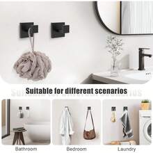 Matte Black Bathroom Hardware Accessories Set 5 Pieces, Double Post Pivoting Toilet Paper Holder Set Stainless Steel Square Bathroom Towel Variant 1 - None - View 4