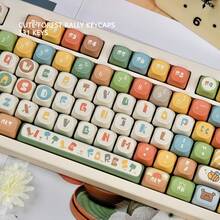 Forest Animals Cute Cartoon PBT Keycaps Creative DIY 5-Sided Dye-Sublimation Compatible With Mechanical Keyboards - View 3
