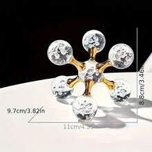 1件裝現代水晶與金屬分子球桌面裝飾品，優雅玻璃球配金屬底座，適合婚禮、居家與辦公室裝飾的理想擺飾配件 - 多款 - 查看 7