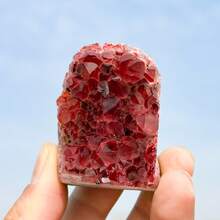 Stonehaven 1pc Natural Amethyst Crystal Cluster Miniature Decor, Electroplated Burgundy Craft. Healing Crystal Energy Ornament. Good Luck, Wealth, Mysterious Energy - Multicolor - View 2