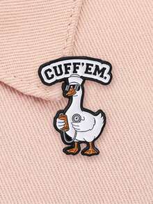 1件卡通可愛鵝護士琺瑯胸針，血壓計與「CUFF'EM」文字徽章，時尚配件，醫護人員最佳禮物 - 彩色 - 查看 5