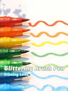24 Or 48 Colors Optional, Professional Dual-Tip Glitter Markers, Quick-Dry Ink, Fine Tip, Suitable For Scrapbooking, Card Making, Journaling And Invitation Writing, Painting, Perfect For Artists And Coloring Enthusiasts And Professional Art Creation - Multiple Styles - View 3