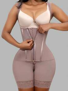 Faja Colombiana Moldeadoras Shapewear Tummy Control Body Shaper Fardles Post Compression Garment - Marrón - Ver 1