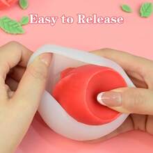 4pcs Rose Candle Mold Set, Includes Leaf-Shaped Mold, Large, Medium, Small 3D Rose Flower Silicone Mold, Suitable For Candle Making, Epoxy Resin Casting, Handmade Soap, Clay, Plaster, Home Decor And Mother's Day Gift - Flower - View 7