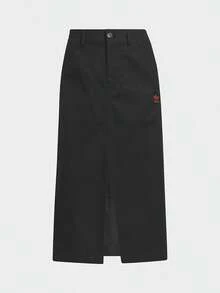 Adidas Women's Summer Minimalist Versatile Front Slit Loose Athletic Skirt JE3493 - Black - View 1
