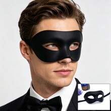 1pc Halloween Masquerade Mask, Half Face Adult Party White Unique Handsome Vintage Style Face Cover - Multicolor - View 10