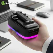NewRixing 6W 無線喇叭附手機支架，TWS 配對，1800mAh 電池，免持通話，行動電源，6 小時播放時間，Hi-Fi 音質，強勁低音，USB-C 充電，室內/戶外使用，可調式支架設計 - 均碼 - 查看 13