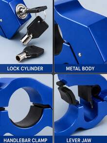 Heavy Duty Alloy Anti-Theft Handlebar Lock Set, Includes 2 Keys, Motorcycle Lock With Combination Lock, Anti-Theft Aluminum Alloy Throttle Lock, Suitable For Motorcycles, ATVs, Scooters And Dirt Bikes, Easy To Install And Remove - Multicolor - View 9
