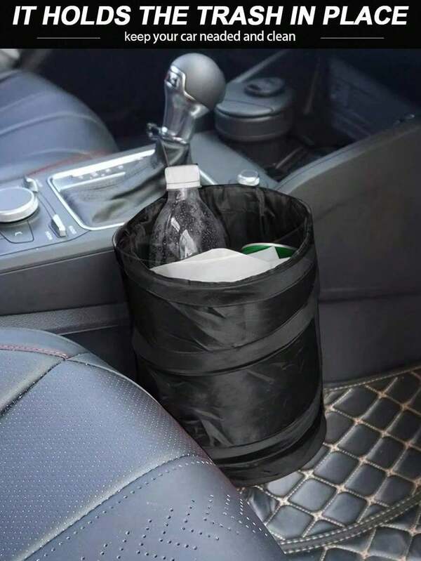 Foldable Car Trash Can, Suitable For Front Passenger Seat, Rear Hanging Storage Box, Small Capacity Storage Bin, Can Store Umbrella, Dry And Wet Use Trash Bag, Long-Distance Travel Hanging Trash Can, Multi-Functional, All-Season Use, Livi