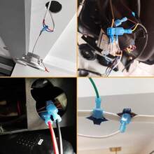 120個/60組裝盒裝 T型快速電纜接頭 | 彈扣式接線端子，16-14AWG 快速連接端子，壓接線接頭，適用於汽車維修與工業配線 - 120pcs/60sets - 查看 5