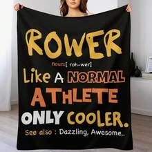 Funny Rower Definition _ Rowing Athlete _ Rowing College _ Rowing Gift Idea Throw Blanket Sofas Multi-Purpose Blankets - Black - View 8
