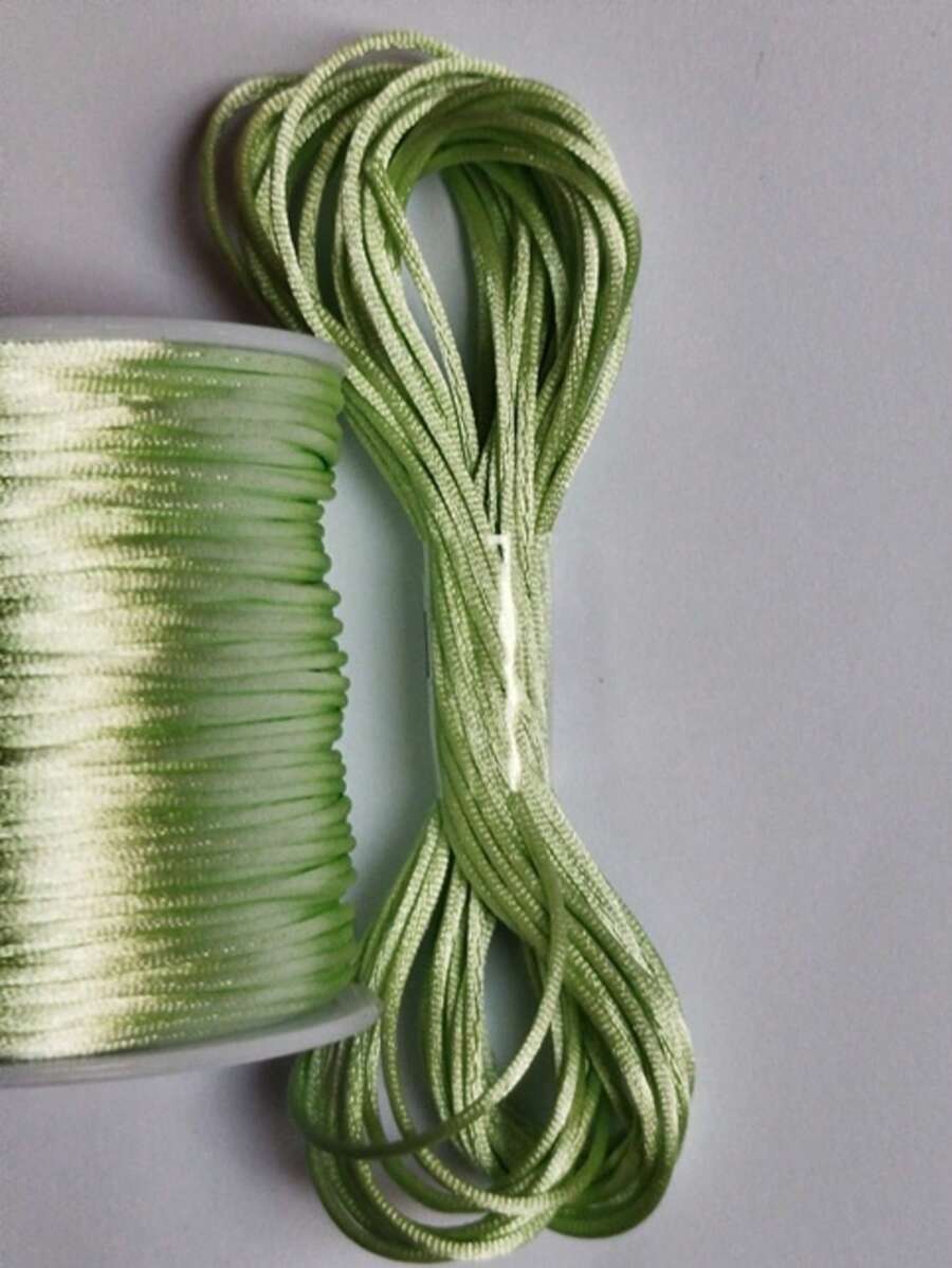 Silk Thread Satin Cord 2mm - 5 Meters Various Colors - Light Green - View 1