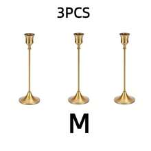 3pcs/6pcs/12pcs Candle Holders, Single Long Stem Brass Plated Iron Candle Holders, For Centerpiece, Candlelight Dinner Photo Props, Dining Table Living Room Home Decor, Candles Not Included - Copper Candlestick - View 9