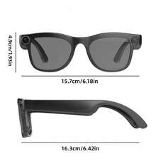 Smart Glasses, AI Camera Glasses, With 200-Megapixel Resolution, Equipped With A Dual-Camera System For Taking Photos And Recording Videos, Supporting Music Playback, Answering Calls, And AI Voice Interaction; Ideal For Cycling And Sports Photography - 200w像素眼鏡+黑色鏡片 - 查看 10