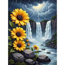 1PC DIY 5D Diamond Painting Kit Waterfall Pattern - Round Full Drill Art Mosaic Craft, Home Wall Decor, Unframed - No Frame - View 9