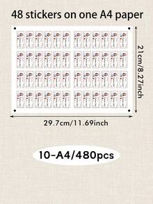 48-480pcs Customized Photo & Text Label Stickers, Clothing Stickers, Personalized Name Label Stickers, Mailing Labels, Camping Labels, Invitation Labels - Style a - View 9
