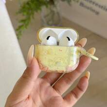 Korean Style Dopamine Candy Earphone Case With Hanging Ring, Compatible With AirPods 4th Gen, Cute Earphone Cover Compatible With Apple 2nd Gen 3rd Gen New Protective Case Pendant, Pro 3, Korean Style Earphone Case Pro 2, Girls Earphone Case Protective Cover, Spring/Summer Earphone Case, Birthday Gift, Holiday Gift - Light Yellow - View 2
