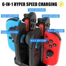 Switch NS 2 Joy-Con 6-In-1 Charging Stand, Magnetic Snap Design, 2.5H Fast Charge For 6 Controllers, 8 RGB Light Effects, Anti-Slip Pad, Multiple Power Options, ABS, Black,Great Gift For Christmas/Birthday - Black - View 3