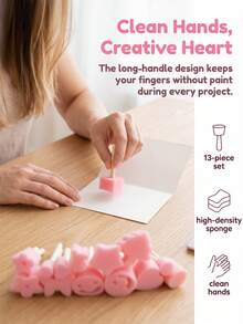 22/11/5Pcs Sponge Brushes Set With Palette And Finger Daubers Sponge Stamp For DIY Canvas Art - Sponge Stamp Set - View 3
