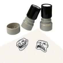 Abstract Funny Classic "Trollface" Expression HA23 Stamp, Suitable As Back To School, Halloween, Holiday, Birthday, Graduation Season Gift, Party Favor - Multicolor - View 2