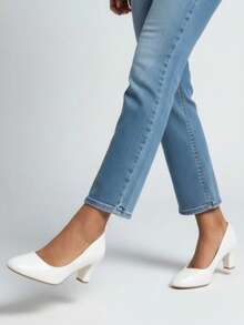 Fashionable & Comfortable Pointed Toe Elegant High Heel Shoes For Daily Wear - White - View 4