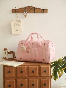 Large Capacity Bear & Olive Embroidered Lightweight Storage Handbag For Mothers And Babies - Multicolor - View 10
