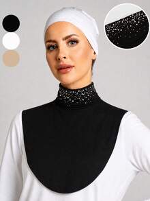 1pc Women's Large Solid Color Mid-Neck Fake Collar Casual Thin Shoulder Fake Collar Shawl For, Turtle Neck Long Sleeve - 1PC Basic Model - View 18