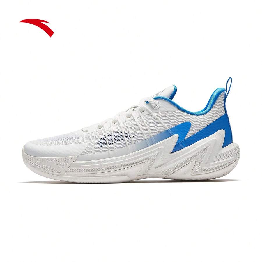 Anta Heat Wave 4 Non-Slip Wear-Resistant Cushioning Professional Basketball Shoes Men's Low-Top Athletic Shoes - White/Blue-1 - View 1