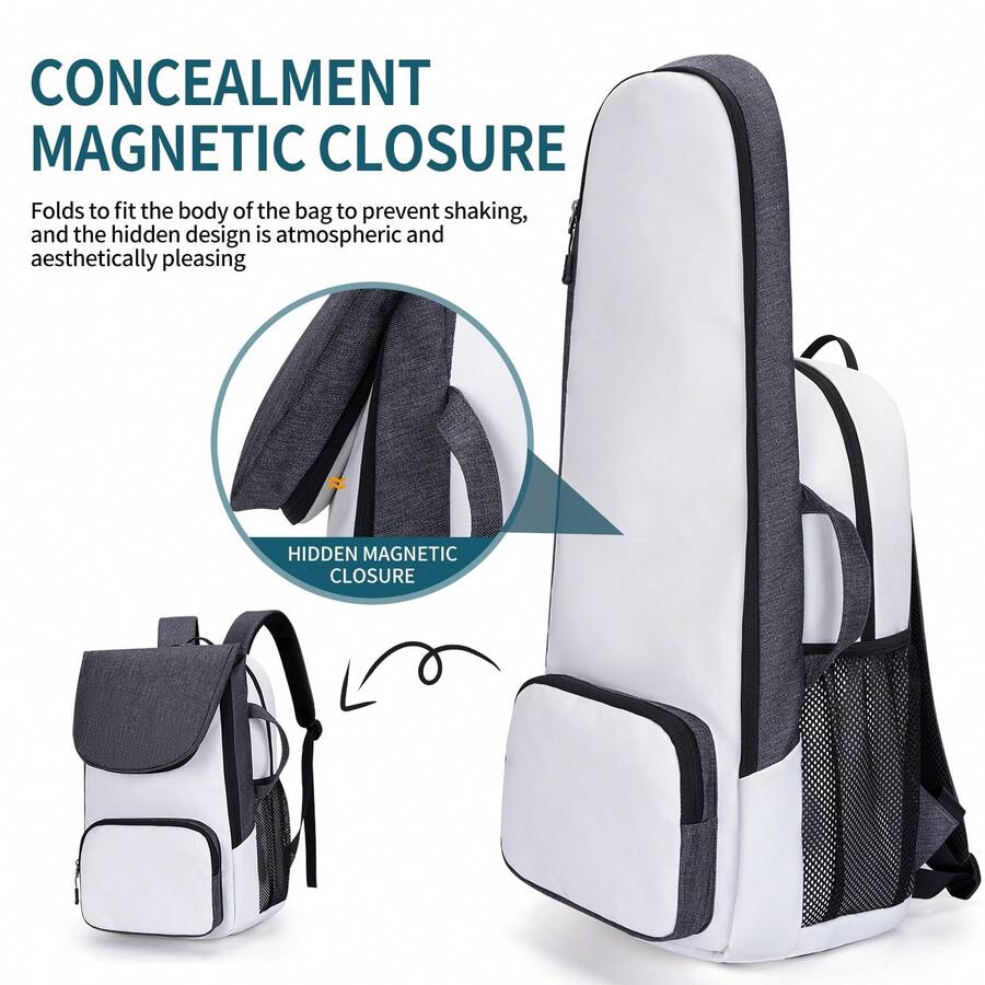 Multifunctional Badminton & Tennis Backpack, Fits 1-2 Rackets, Outdoor Sports Bag, Large White Tennis & Padel Bag With Shoe Compartment, 15.6" Laptop Sleeve, Mesh Pocket & Ball Bag - Durable Sports Racket Backpack For Men & Women, Multi-Sport Design Suitable For Pickleball, Gym, Travel, Sports Gear Bag | Sports Backpack | Durable Design