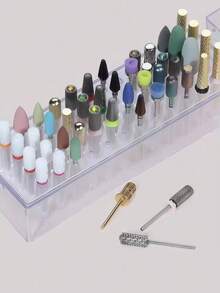 48/30 Hole Nail Drill Bit Storage Box, Dust-Proof And Shock-Proof Organizer Box For Home And Nail Salon Tools - Clear - View 3