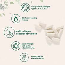 Miriyalyad Multi Collagen Pills For Women & Men, 240 Capsules | Type I, II, III, V, X - Hydrolyzed Collagen Peptides With Biotin, Hyaluronic Acid & Vitamin C | Hair, Skin, Nail & Joint Support - 3pcs - 查看 5