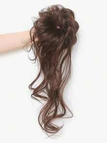 Korean Style Rich Girl Bun Hair Extension Hair Scrunchie For Women, Extra Long Fluffy Side-Swept Bun Hair Piece, Volume Enhancing Hair Bun - Multicolor - View 10