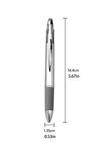 1pc New 5-In-1 Nail Art Dotting Pen, Press-Type Polka Dot Pen, Powder-Rubbing, Line-Drawing, Multi-Head Rhinestone Dotting Pen, Nail Art Tool - Silver - View 4
