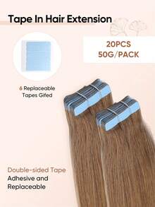 jessie's wig Jessie's 貼片式接髮 真人髮 20片/包 50g 絲滑直髮 漂染金髮 接髮 自然外觀 高品質 深棕色 灰棕色 8# - S8 - 查看 4