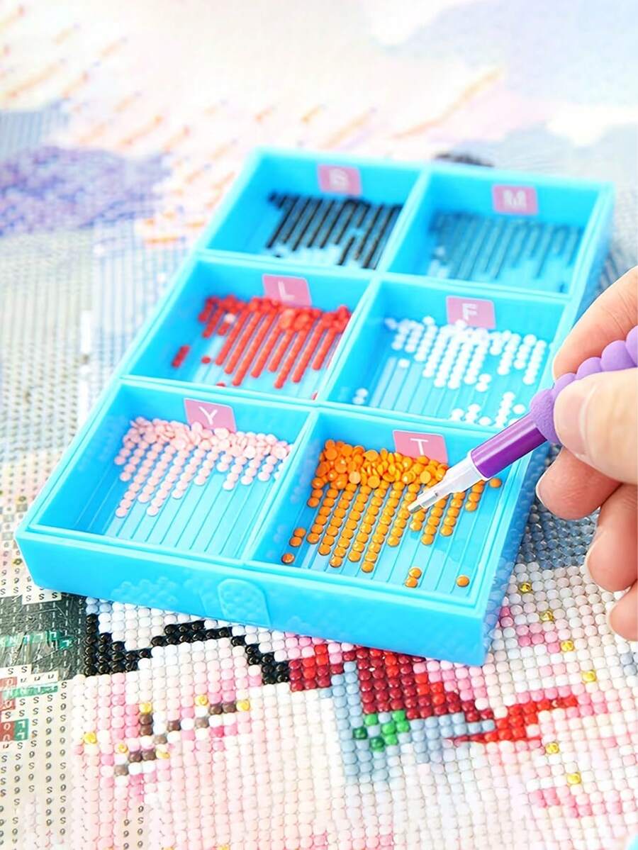 鑽石畫托盤，翻蓋式珠飾儲存托盤附傾倒口，DIY 水鑽分裝工具，鑽石畫手工配件，便攜式水鑽儲存工具（適用於 DIY 手作），聖誕禮物