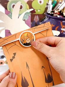 26/13pcs Halloween-Themed Party Wrapping Paper Bags, Halloween Witch, Spider, Scarecrow Pattern Gift Wrapping Bags With Stickers, Trick-Or-Treating Gift Wrapping, Holiday Gift Wrapping, Suitable For Halloween Party Decorations, Home Baking Packaging. - View 7